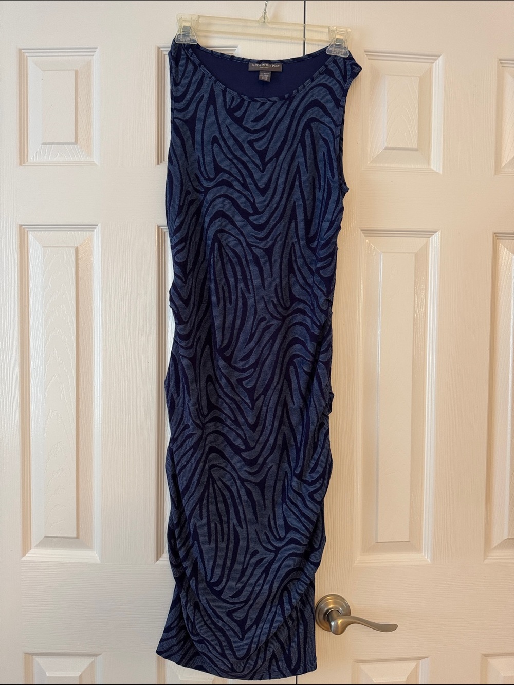 A Pea in the Pod Navy and Black Zebra-Print Sleeveless Dress